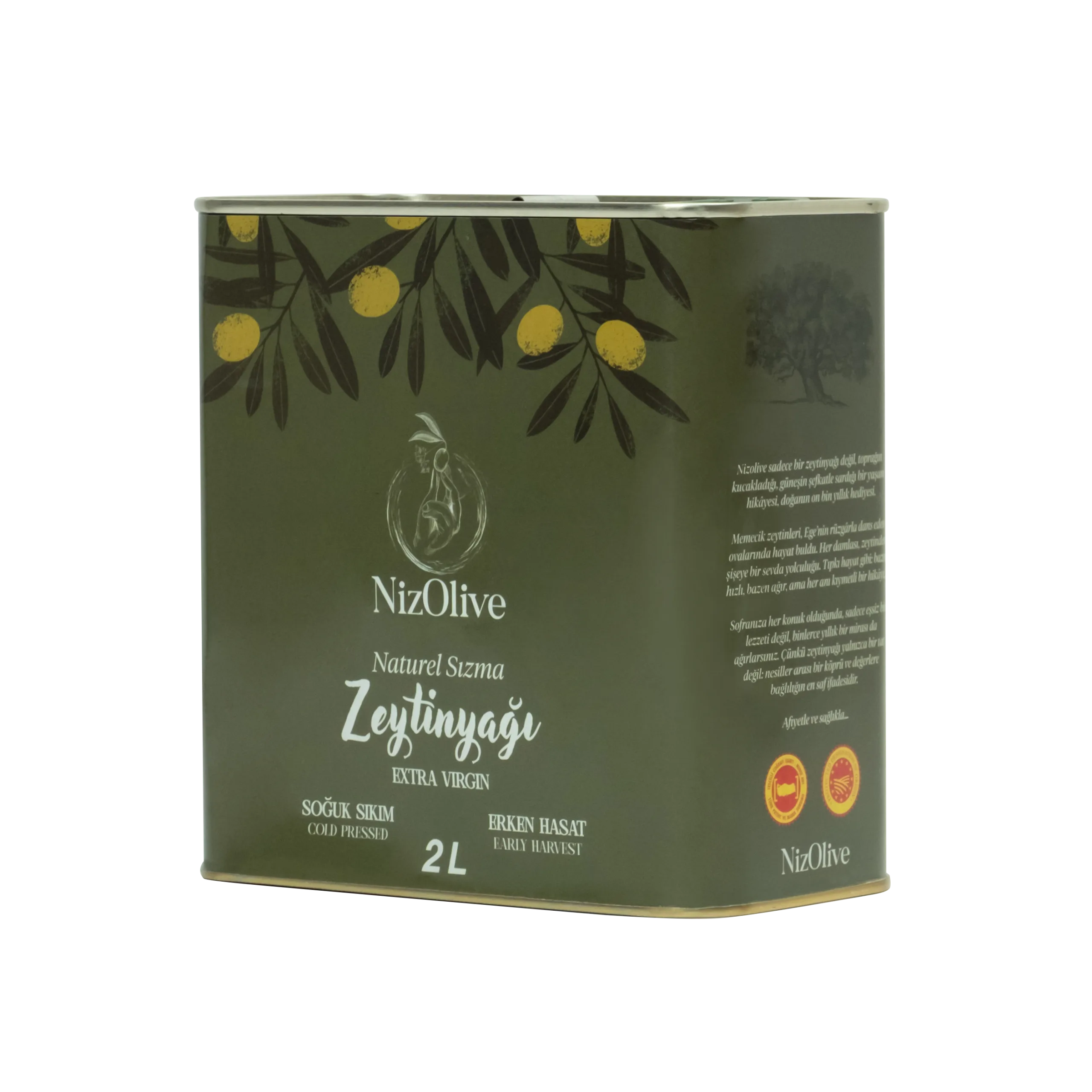 Memecik Early Harvest Cold Pressed Olive Oil 2000 Ml - Image 2